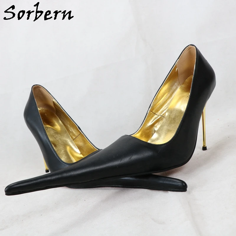 cigarette heel shoes Sorbern 12Cm Gold Cigarette Heels Pump Shoes Women Long Pointed Toe Slip On  Ladies Party Shoes Formal Shoes For Women Custom