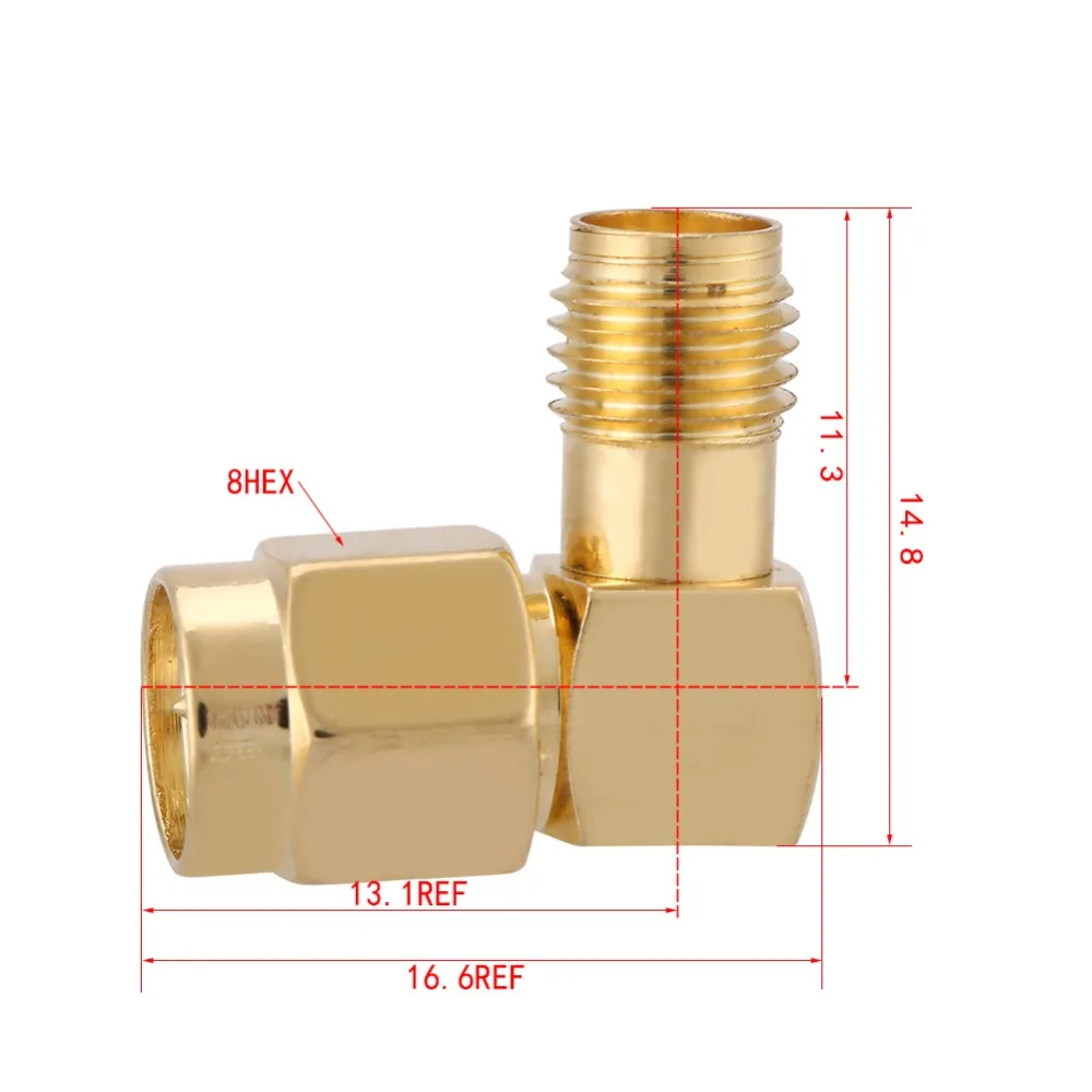 5 pz/lotto SMA connettore SMA maschio a femmina adattatore 90 gradi angolo retto RF connettore coassiale montaggio PCB strumenti di collegamento
