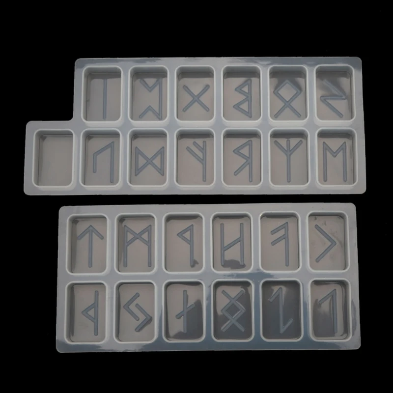 Viking Rune Stones Witch Resin Mold Kit  with Engraved Elder Futhark Alphabet 