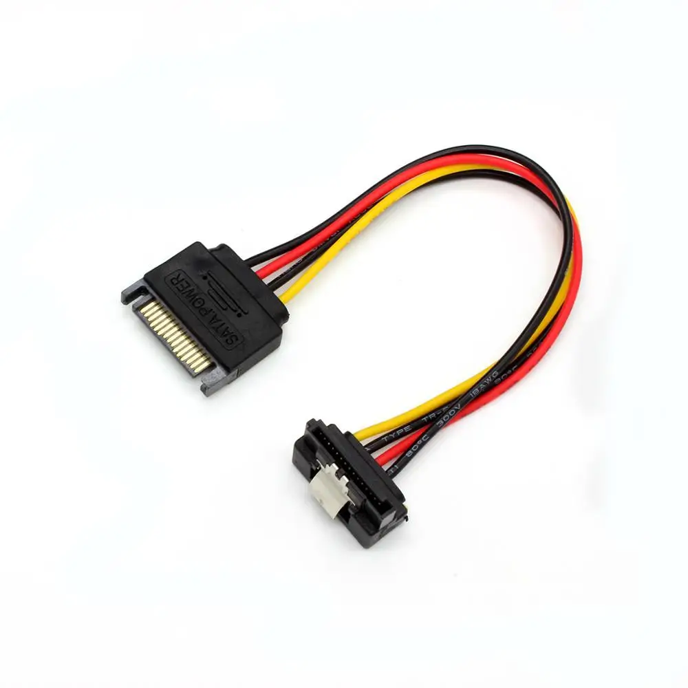 

100p wholesale customization SATA 15Pin Male To SATA 15Pin 90 Degree Female With shrapnel extension Cable hard disk Power Cable