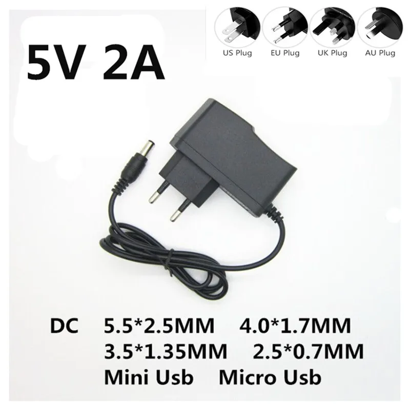 DC 5V 2A AC 100-240V Converter power Adapter 5 V Volt 2000MA Switch Power Supply Charger Mini Micro Usb