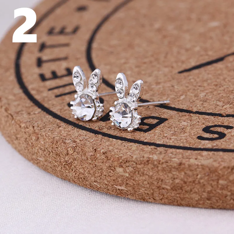 Hot selling Charm Women Earrings Snowflake Love Rabbit Bear Star Apple Shape Micro Inlaid Zircon Crystal Earrings for Women Gift