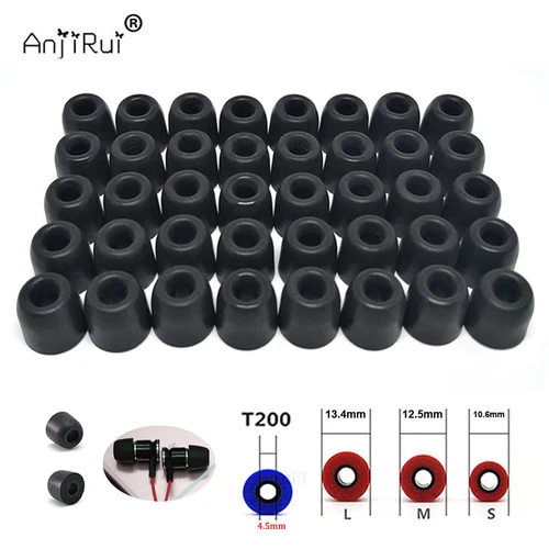 Almohadillas para los oídos de espuma viscoelástica T200, tapones para los oídos de 4,5mm para KZ ZS10 PRO,KZ EDX, SOUNDPEATS H1, 20 pares