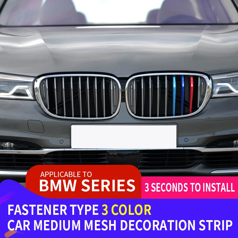 3pcs M Power For BMW X1 E84 F48 X2 F39 X3 F25 G01 X4 F26 G02 X5 E70 F15 G05 X6 E71 E72 F16 Car Racing Front Grille Trim Strips