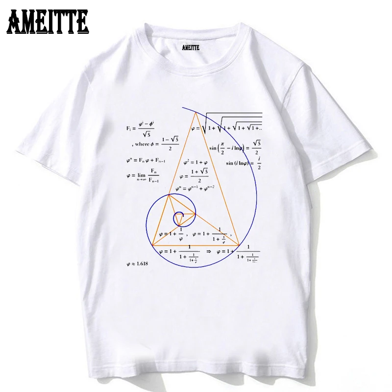 الإبداعية الرياضيات الحب صيغة تي شيرت مطبوع موضة الرياضيات الرجال تي شيرت مضحك هندسية المعادلة الفن محب رجل تي شيرت