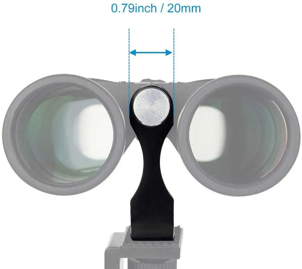 Adaptador de tripé de metal com suporte L, adaptador de montagem de tripé binocular com rosca dupla de 1/4 de polegada conectando câmera de telescópio binocular