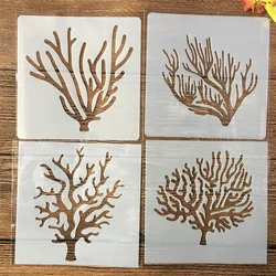 4 unids/set 5 pulgadas océano mar Coral DIY capas plantilla para pintura libro de recortes colorear relieve álbum plantilla decorativa