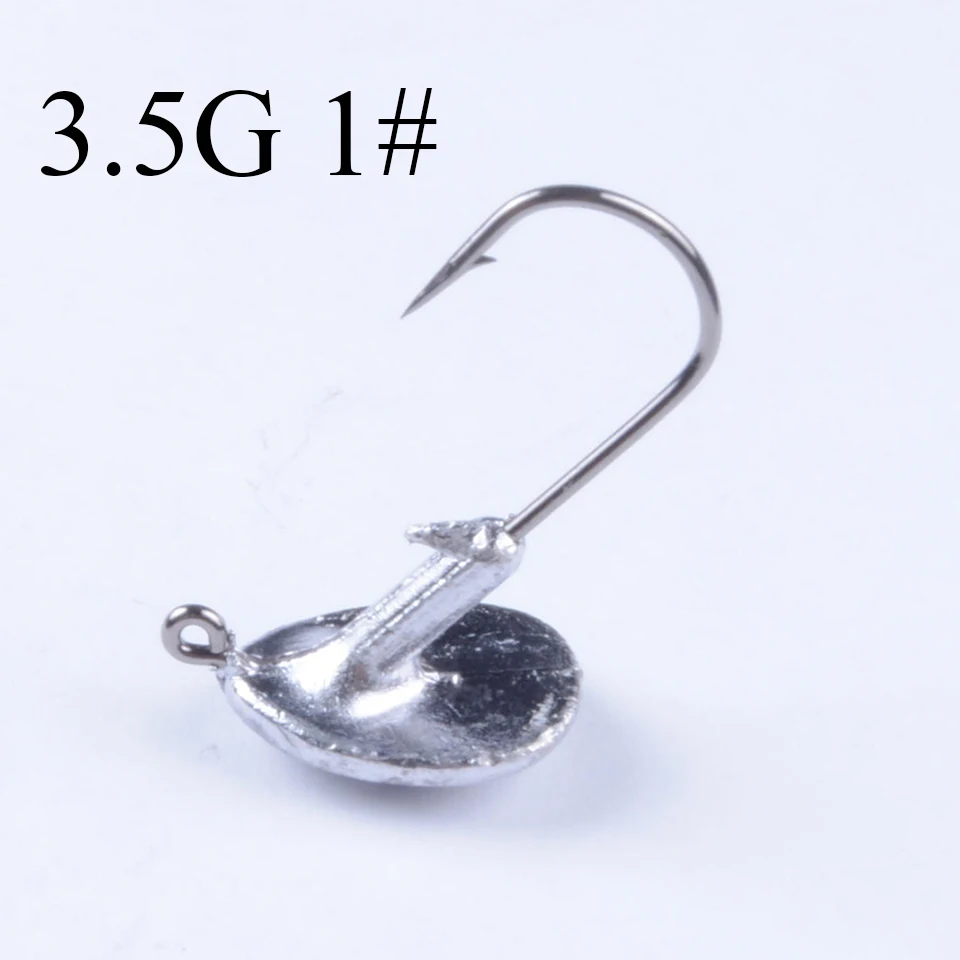 50pcs/lot Jump Jig Head Fishing Hook 3.5g 5g 7g 10g 14g Tumbler Anti-hanging grass Lead Head Fish Hooks Soft Lure Tackle Pesca