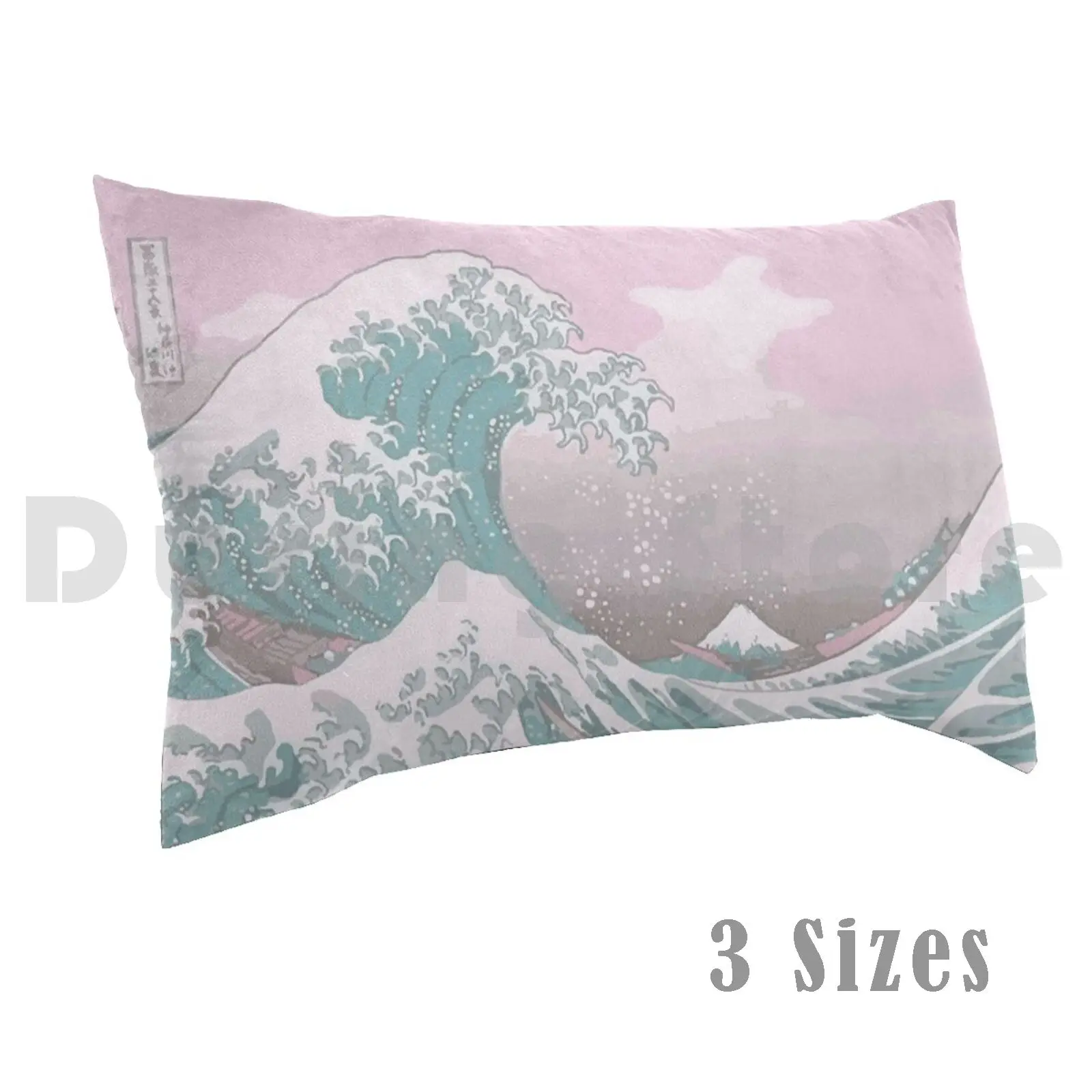 Pastel The Great Wave Off Kanagawa Pillow case 605 Japanese Manga Cute 80s Retro Pastel Kawaii