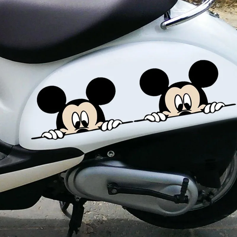 2 Pcs Mickey Mouse Car Sticker Disney Home Decoration Apply To Wall Stick Suitcase Sticke Cartoon Anime Figure Auto Stickers PVC