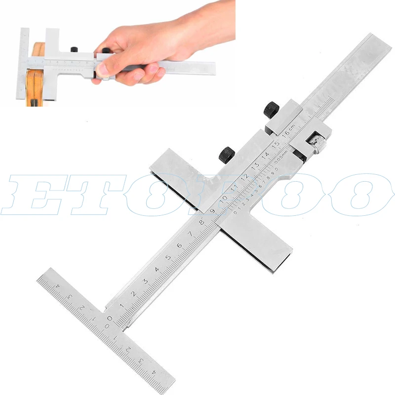 0-160mm DIN862 Measuring Guage Marking Vernier Caliper Scraper Bridge Tool 0.05mm with fine-adjustment Vernier Caliper Steel