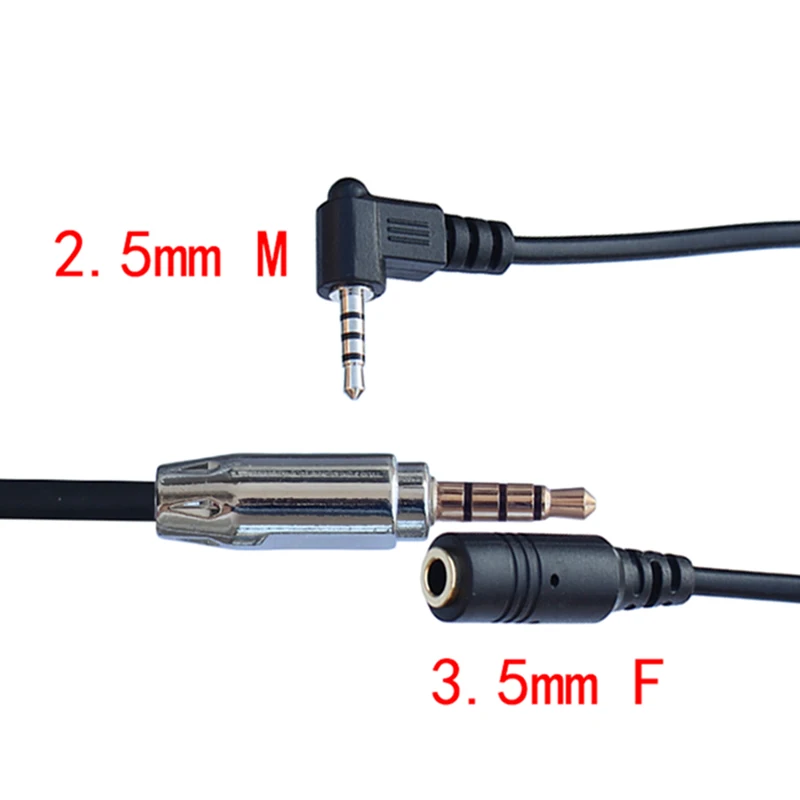 4 polak Stereo 2.5mm mężczyzn do 3.5mm żeńskie gniazdo 90 prostopadły męski na żeński adapter Audio kabel przewód