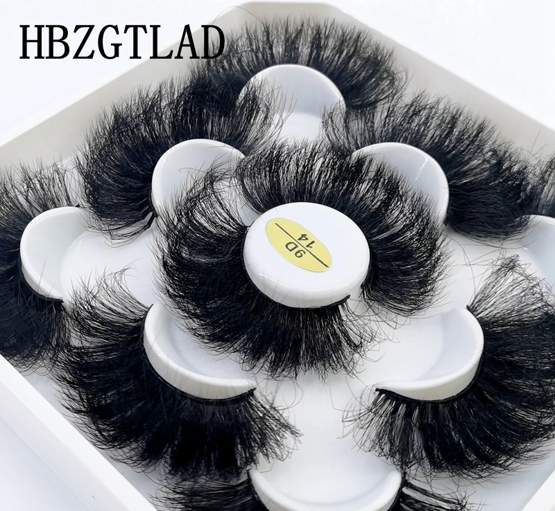 HBZGTLAD-kit de maquillaje de pestañas postizas, 5 pares, 8-25mm, 3D Natural, esponjoso, extensiones de pestañas de visón mezcladas, volumen espectacular, novedad