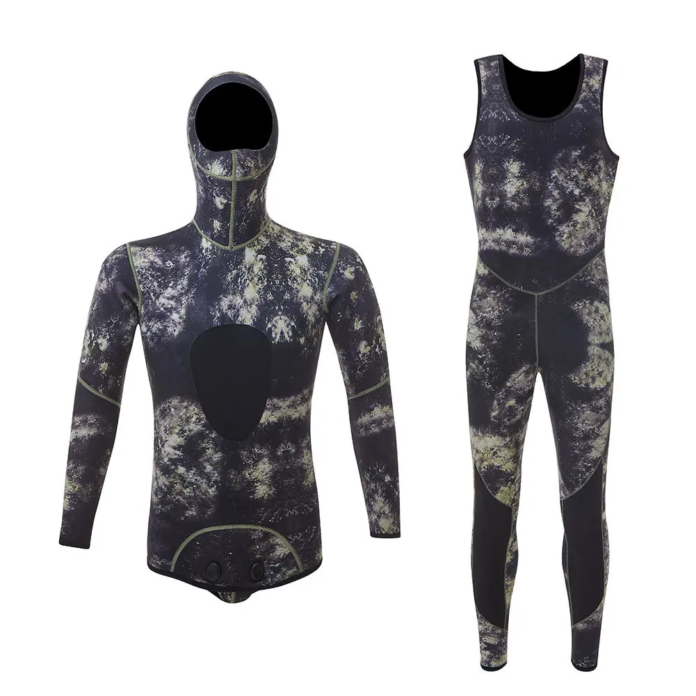 1.5MM Camouflage Scuba Water Sports Diving Suit Hooded Neoprene Underwater Hunting Spearfishing Keep Warm Swim Triathlon WetSuit