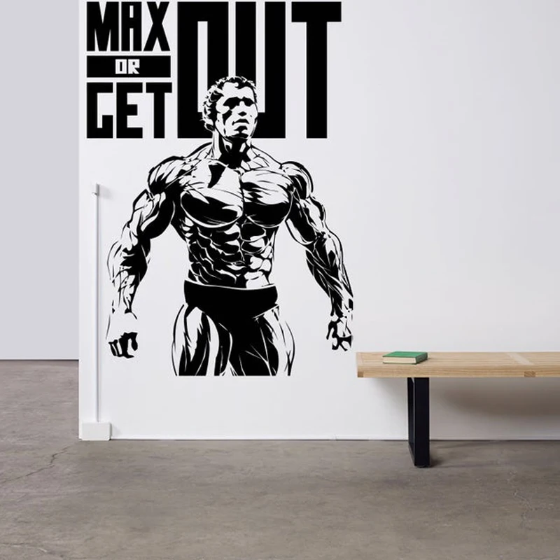 

Arnold schwarzenegger Crossfit Fitness Club vinyl sticker Gym Logo Sport Barbell Workout Motivation Muscle Training Decor E120