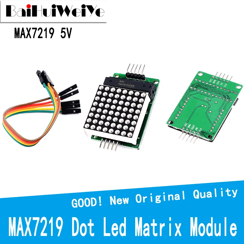 MAX7219 도트 Led 매트릭스 모듈 MCU LED 디스플레이 제어 모듈, Arduino 5V 인터페이스 모듈 출력 입력 공통 음극 8x8 8*8