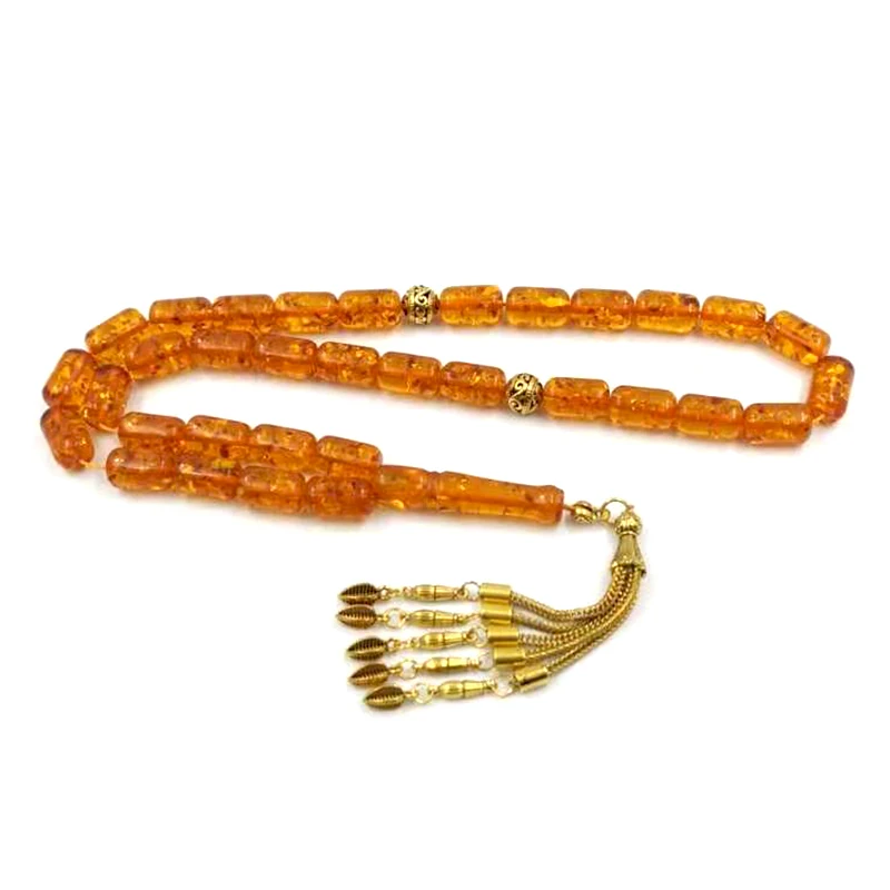 

Tasbih Resin Ambers color Muslim rosary bead Gold tassels 2021 islamic fashion product Ramadan Eid gift paryer Misbaha bracelet