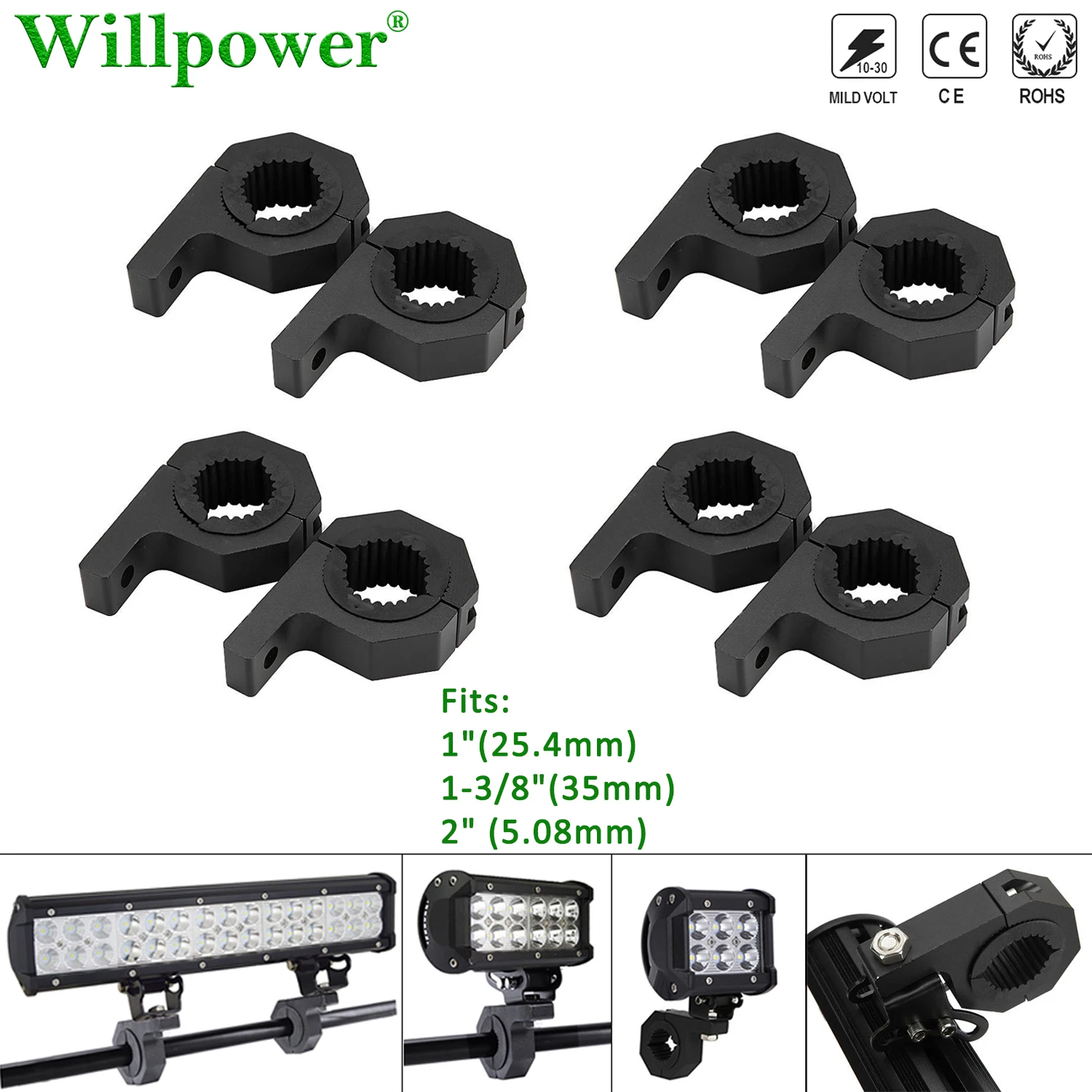 

Car Truck 25mm 35mm 50mm Tube LED Work Light Bar Holder Headlight Mount Clamps UTV ATV Moto Roll Bar Spotlight Fog Lamp Bracket