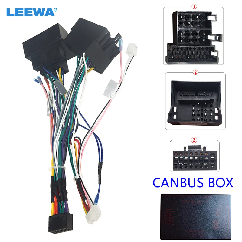 

LEEWA Car Audio Raddio 16PIN Android Power Cable Adapter With Canbus Box For Porsche Cayenne CD/DVD Player Wiring Harness #6554