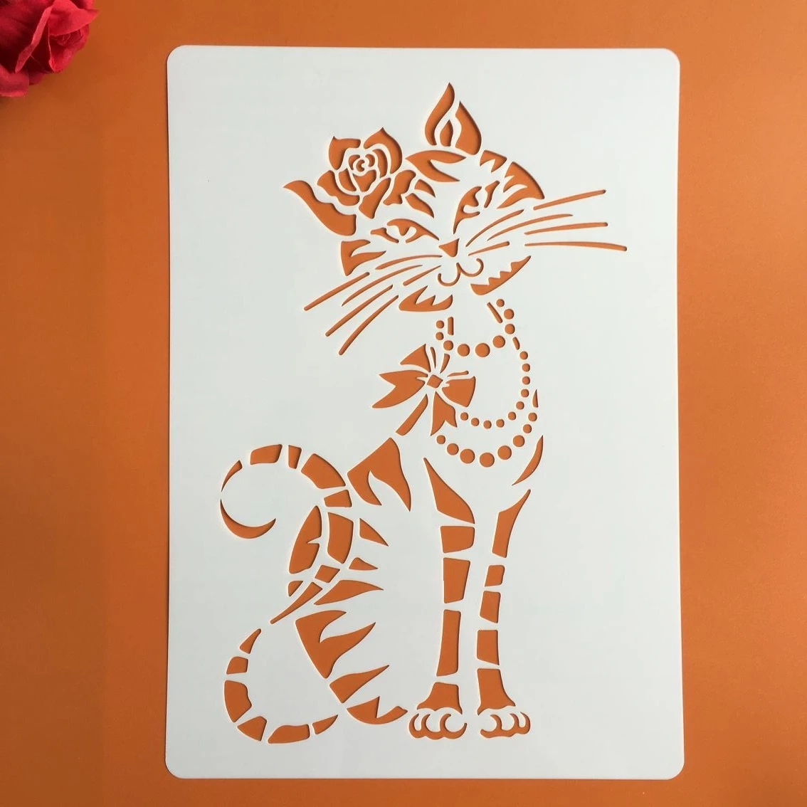 A4 29 * 21cm Animal cat Mandala DIY Stencils Wall Painting Scrapbook Coloring Embossing Album Decorative Paper Card Template