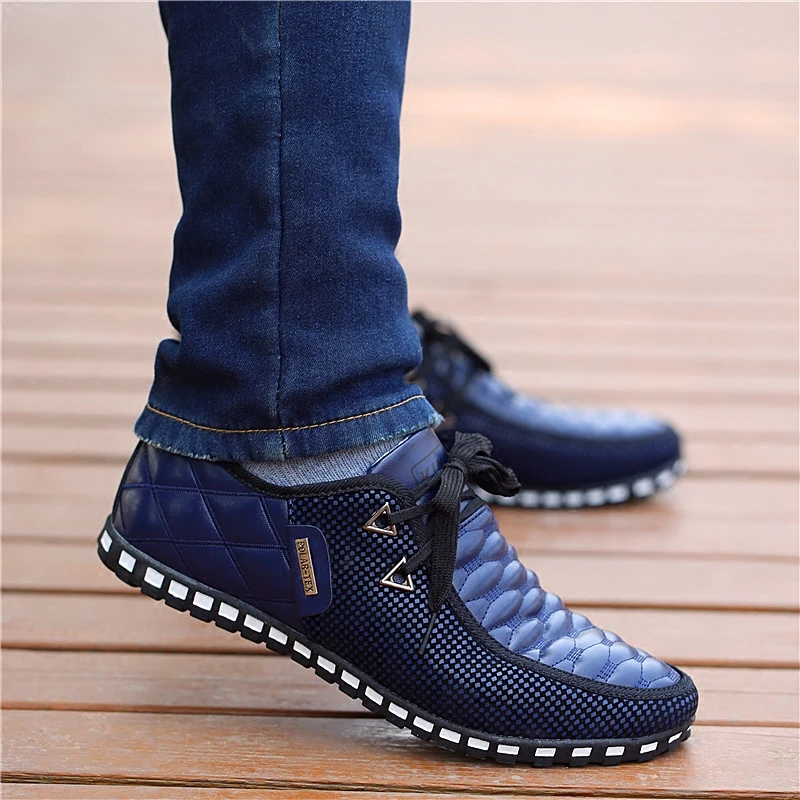 Men Leather Shoes Autumn Casual Shoes For Men 2023 Breathable Light Weight White Men\'s Sneakers Loafers Pointed Toe Mens Shoes