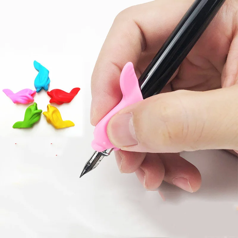 5Pc Fish Pen Grip Holder Silicone Pencil Grasp Writing Correction Device for For Kid Child Children Learning Aid Grip Stationery