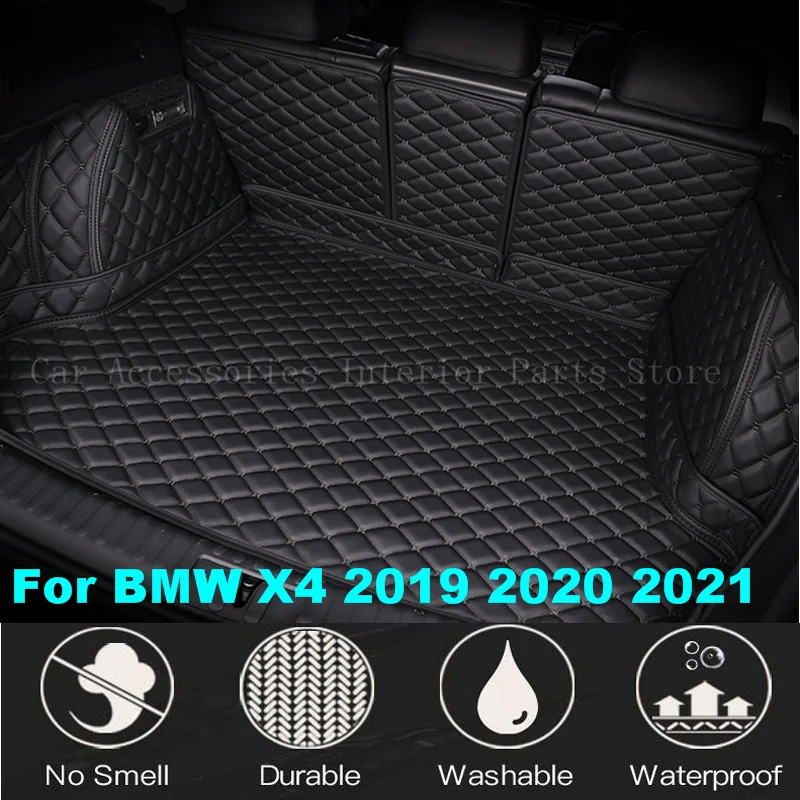 

Custom Car Trunk Mat For BMW X4 2019 2020 2021 Auto Waterproof Interior Accessories Cargo box Leather protect Carpet
