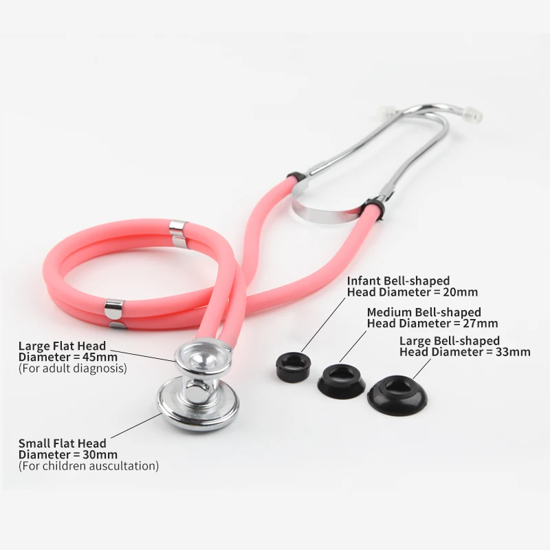 High Quality Medical Professional Double-head Double Tube Cardiology Stethoscope Device EMT Student Doctor Clinical Stethoscope