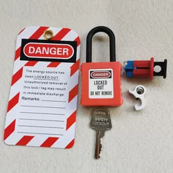 4pcs/kit one safety padlock with tag one mini breaker aluminium lockdog lockout one Pin pointing inside PIS lockout