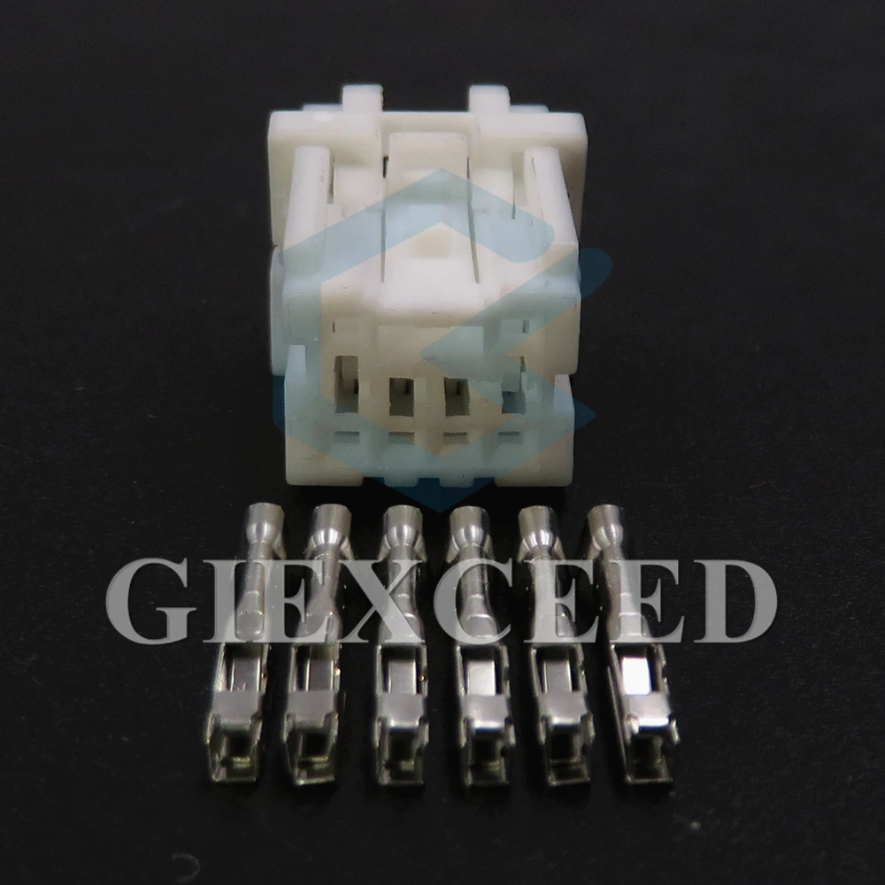 2 Sets 6 Pin 7283-5982 Automobile Wiring Harness Unsealed Connector MG653005 1.2 Series White Auto AC Assembly Socket For NISSAN