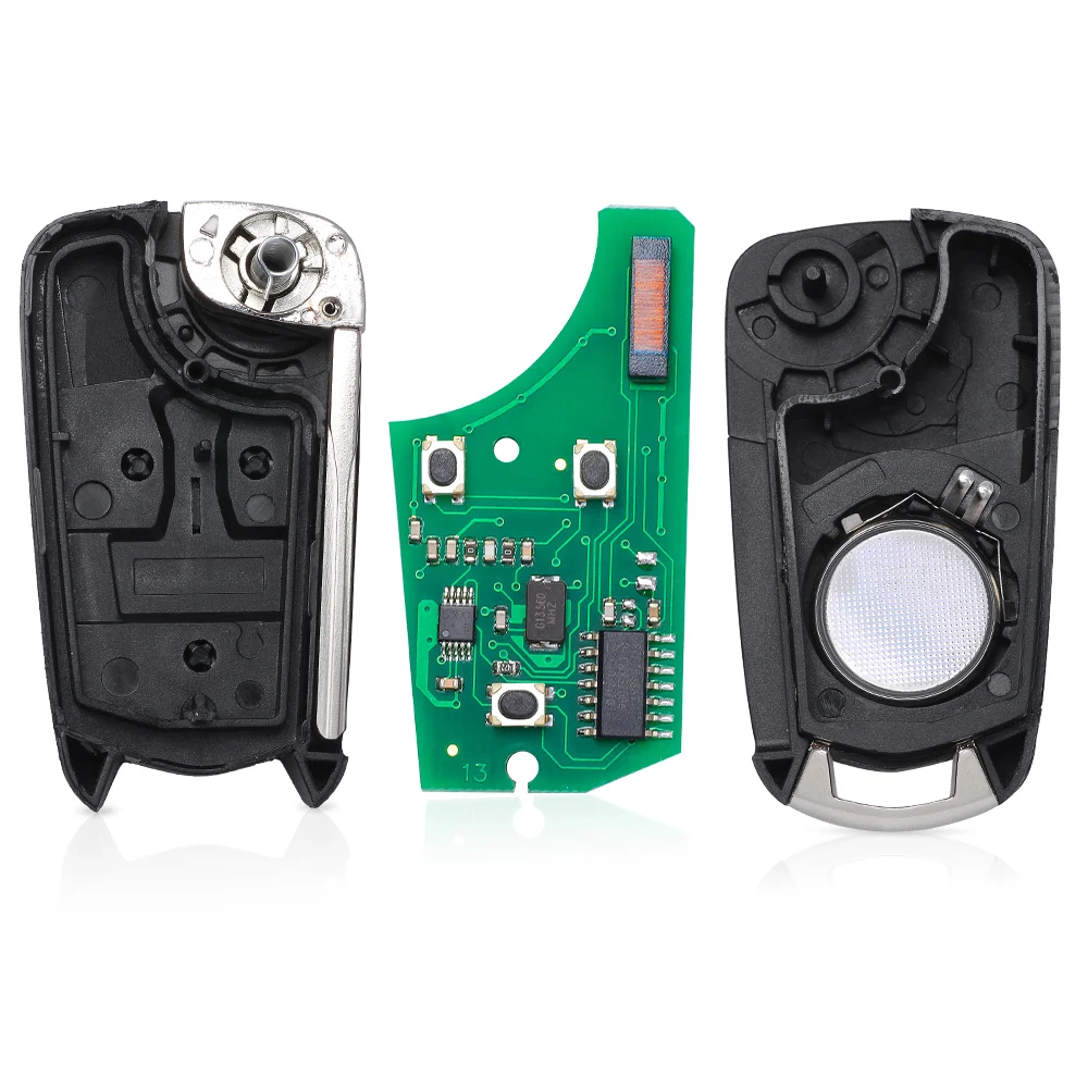

KEYECU ASK 433 МГц, чип PCF7946, выкидной ключ-брелок с 3 кнопками для Vauxhall / Opel Vectra C, Signum 2003-2007, лезвие HU43
