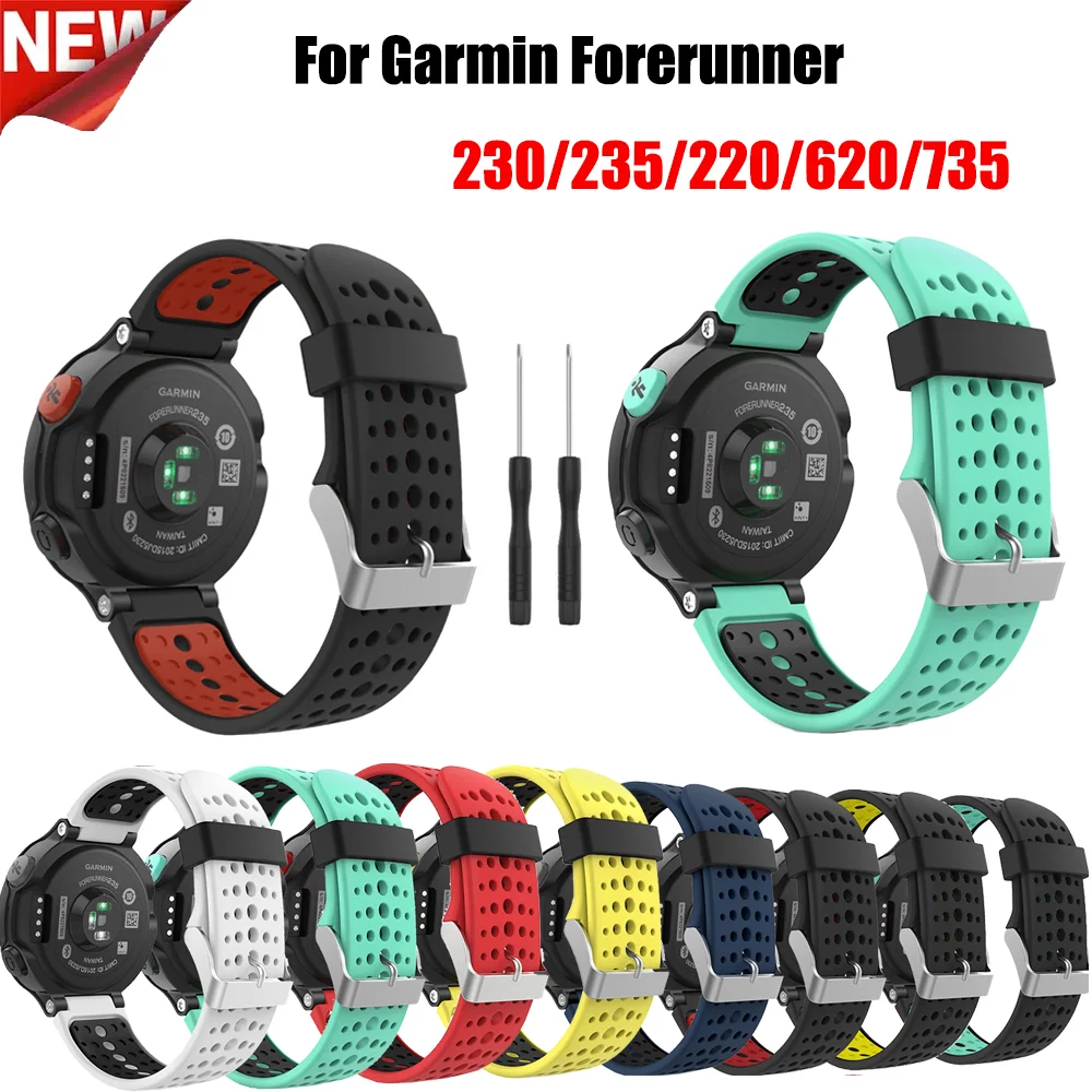 Garmin öncüsü 220 için bant silikon kayış bilezik Garmin öncüsü 220/230/235/620/630/735XT/235Lite saat kayışı