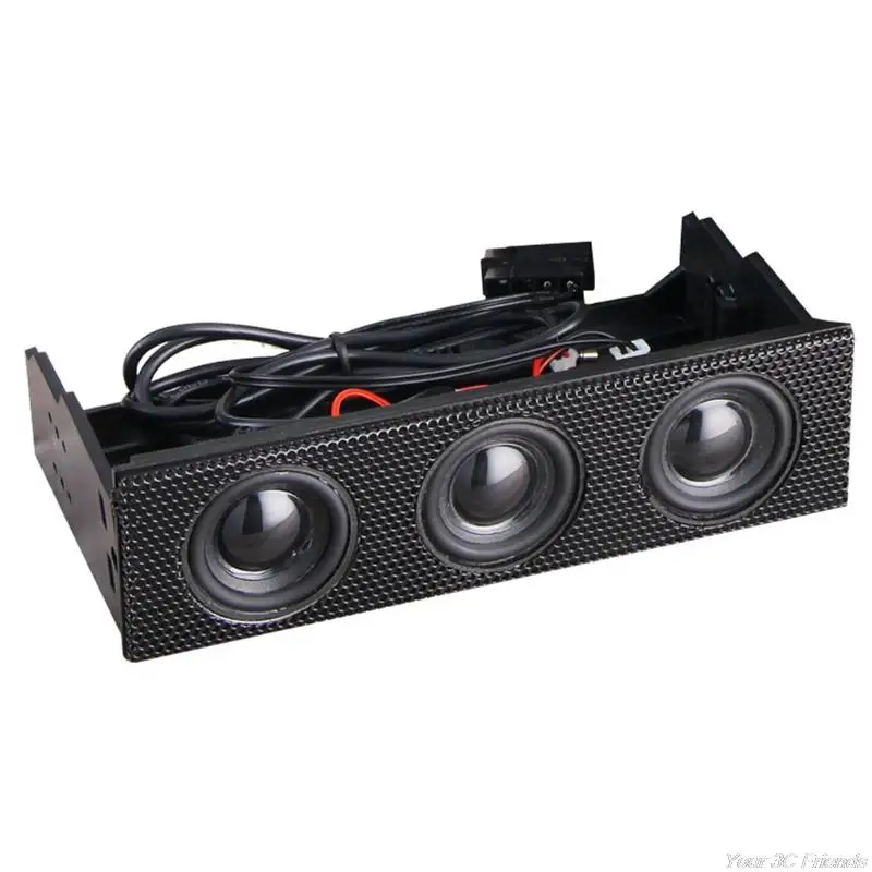 PC Front Panel Media Dashboard PC Front Panel Speaker Stereo Surround Computer Case Built in Mic Loudspeaker D07 21 Dropship