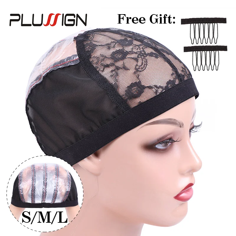 

Plussign Hair Accessories 10Pcs Wig Combs With 5Pcs Wig Cap For Making Wigs Elastic Band Mesh Dome Cap S M Large Size Hair Net