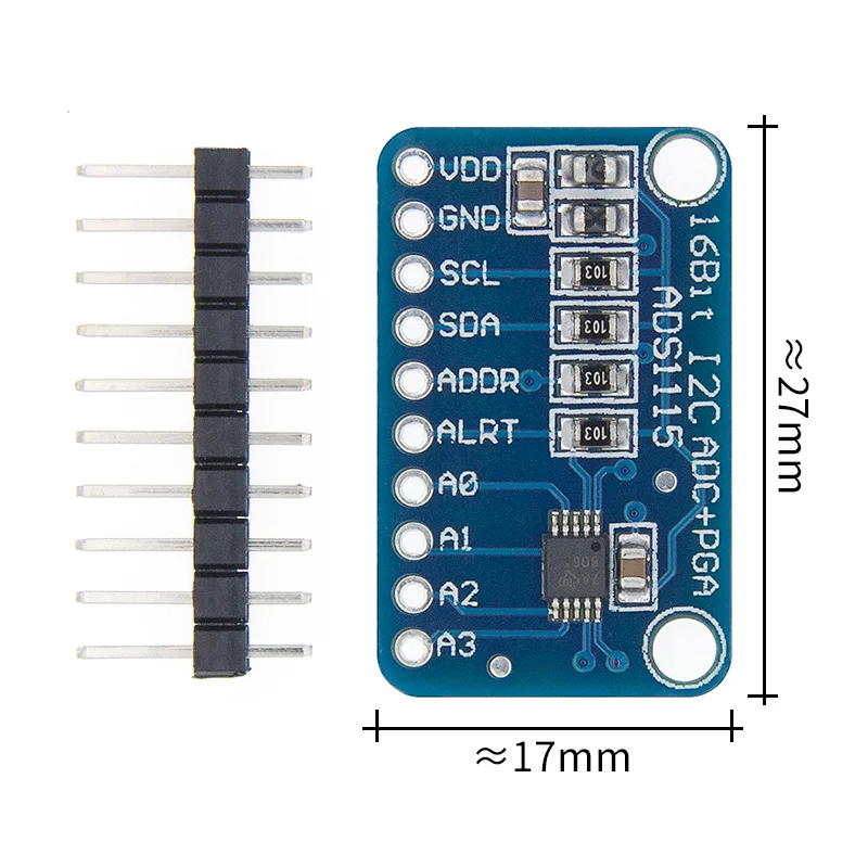 16 Bit I2c Ads1115 Module Adc 4 Kanaal Met Pro Gain Versterker
