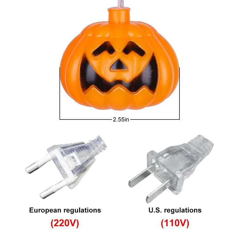 3.5M 96 LED 5M 216leds Halloween dynia kurtyna LED łańcuchy świetlne US/ue wtyczka Halloween wakacje boże narodzenie ogród lampa dekoracyjna