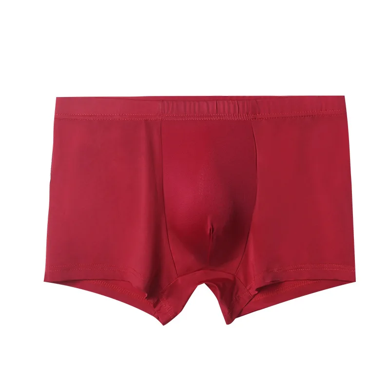 5Pcs/Lot Men's Ice Silk Underwear Boxer Briefs For Men 3D Ultra Thin Comfortable Breathable Panties Male Underpant  4XL