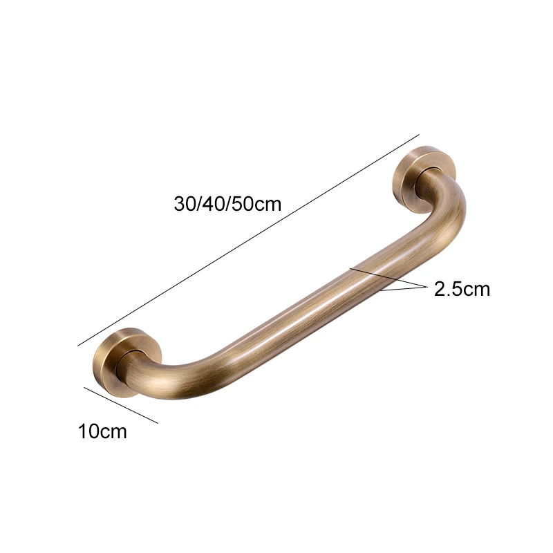 ELLEN Bathroom Safe Grab Bar 30/40/50CM Antqiue Bronze Brass Toilet Handrail Grab Bar Shower Safety Support Handle EL89