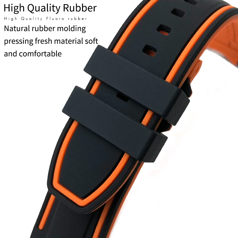 23mm 24mm Curved End Rubber Silicone Watch band Fit For Tissot T035 T035617 CITIZEN Soft Strap Butterfly Buckle Wrist Bracelets