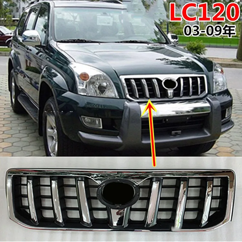 For Toyota Land Cruiser Prado LC120 2700 4000 2003-2009 ABS Chrome Front Grille Grill Trim