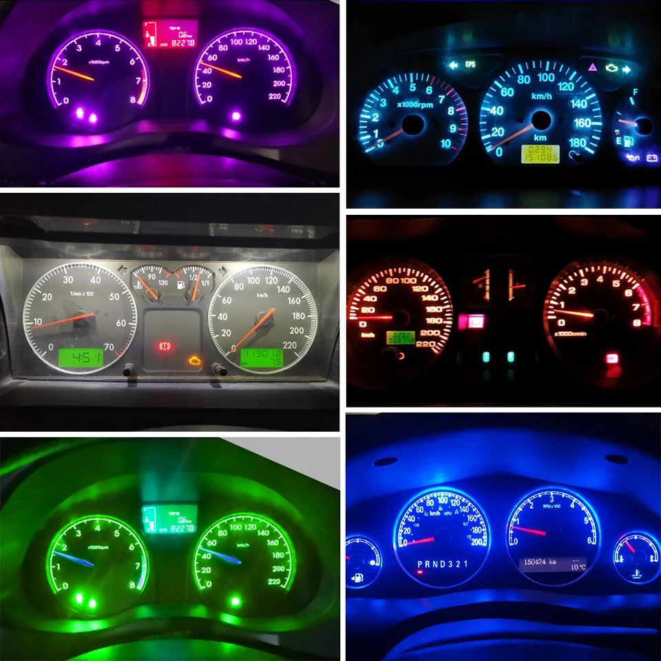 5X Newest T5 Led W3W W1.2W Bulb Car Interior Light Indicator Dashboard Gauge Instrument Wedge Lamp Auto Signal light 12V White