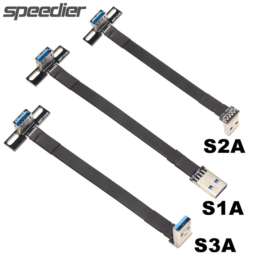 USB-A To USB-A Flat Ribbon Cable Type A Male To Female USB 3.0 Extender With Bracket Mount For PC TV HD USB3.0 Extension Cable