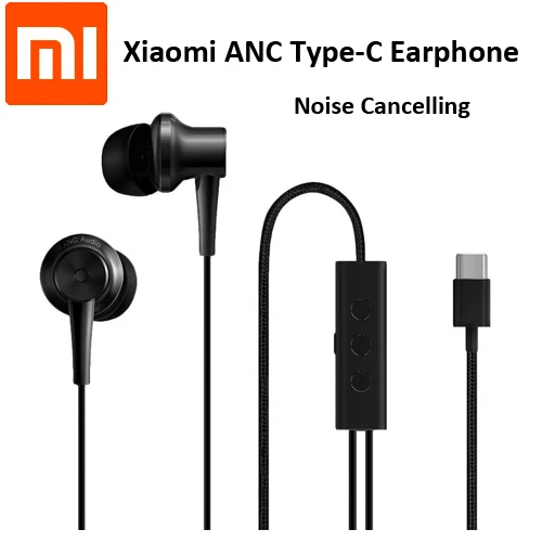 Original Xiaomi ANC Type C 3.5MM Noise Cancelling Earphone Wired Control With MIC Hybrid HD For Smart Mobile Phone