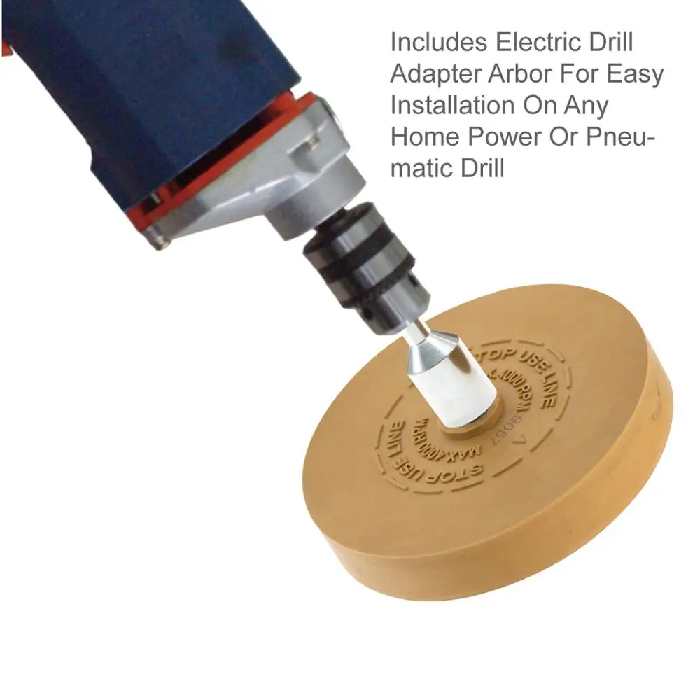 4" Rubber Eraser Wheel for Adhesive Sticker Pinstripe Decal and Graphic Remover