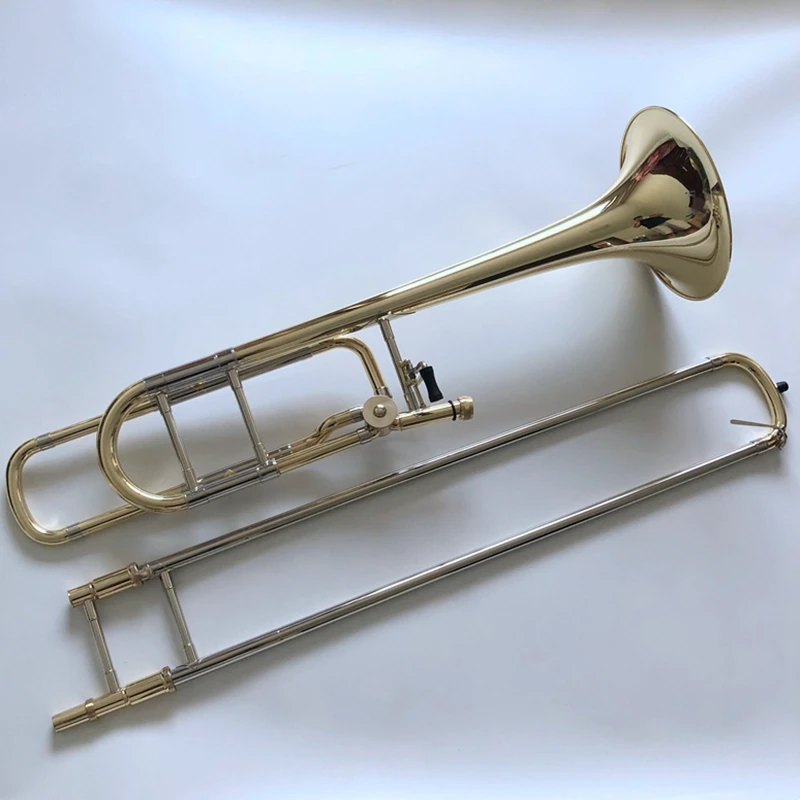 Professional Bach B/F Tenor Trombone Phosphor bronze lacquered gold  with Accessories