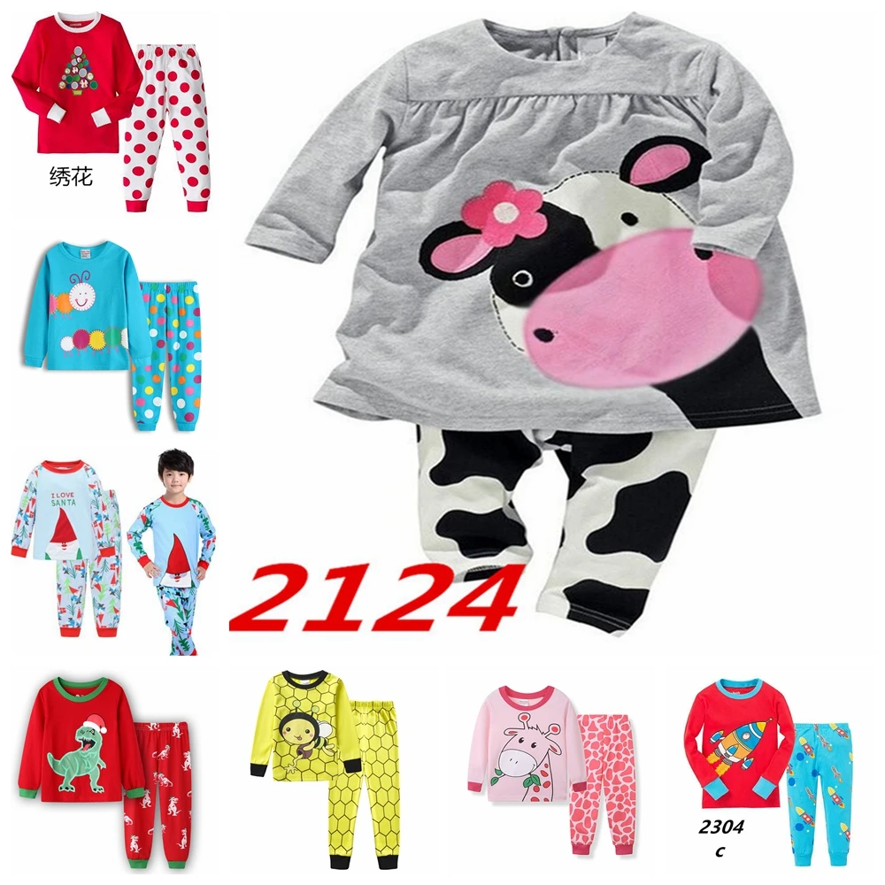 

Baby Kids Pajamas Sets Cotton Boys Sleepwear Children Cartoon Dinosaur Pajamas For Girls Pijamas Clothes Set Animal Pjs Top Pant