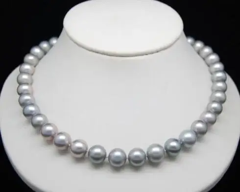 free shipping 9-10 mm Natural south sea white pearl necklace 14K