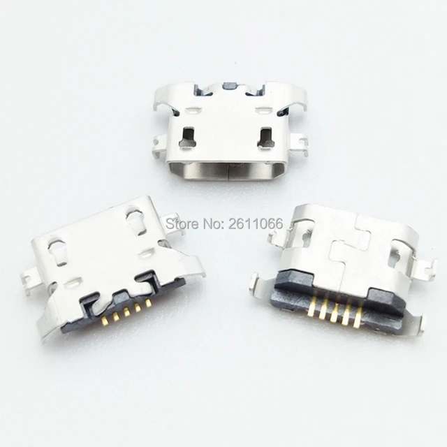 100szt Micro USB 5pin ciężka płyta 1.28mm 1.27 Płaskie usta bez zwijania Złącze żeńskie Do telefonu komórkowego lenovo Mini USB Jack