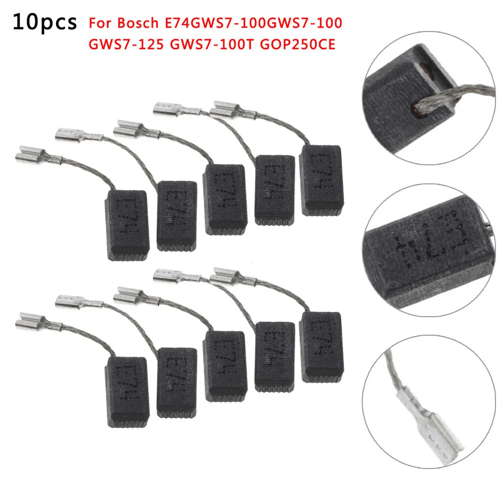 10 قطعة فرش الكربون ل Bosch E74/GWS7-100/GWS7-100 GWS7-125 الكهربائية مطرقة الكربون فرش السلطة أداة الملحقات