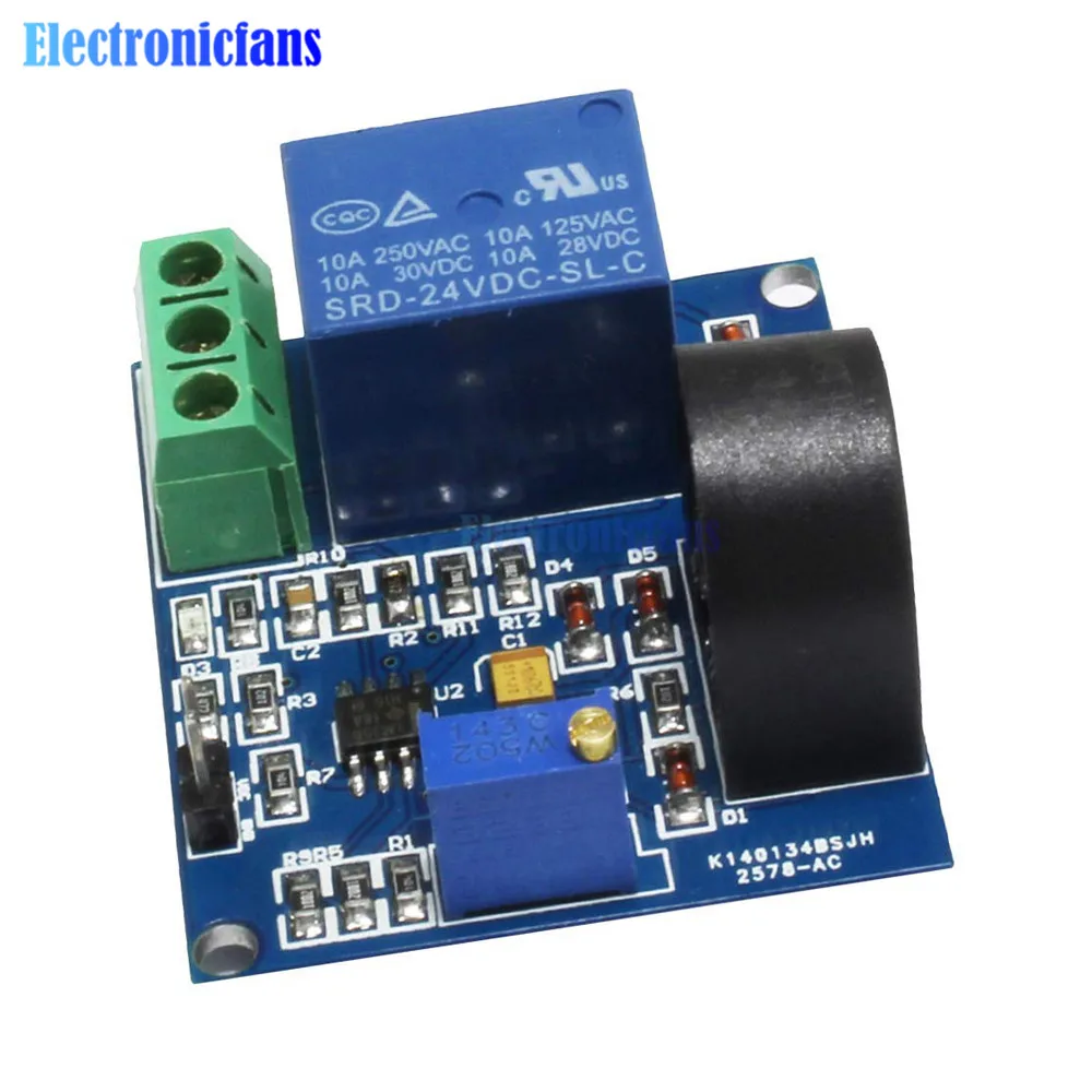 DC 5V 12V 24V Relays AC Current Detection Sensor Module 5A Overcurrent Protection Switch Sensor Board